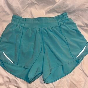 Lululemon Turquoise 4 inch shorts, high rise